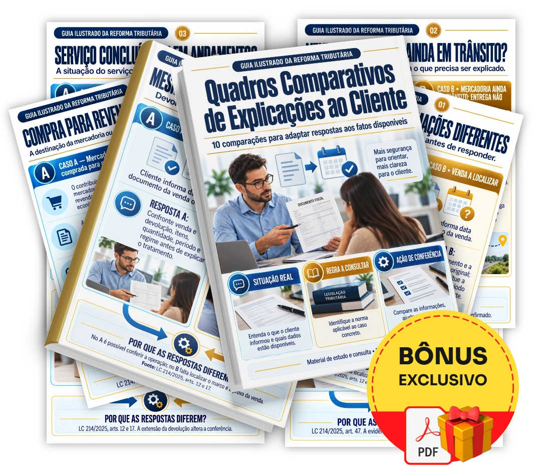 Quadros Comparativos de Explicações ao Cliente